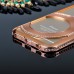iPhone 6 6s Plus 5.5 - Rose Gold Aluminum Metal Hard Bumper Frame with Glossy Diamond Rhinestone Protective Cover Case